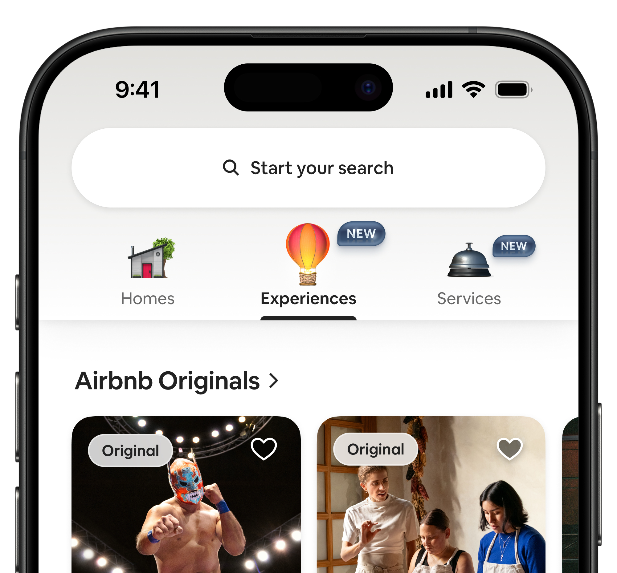 Airbnb above the fold